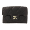 Chanel Black Leather Wallet (Bi-Fold) (Pre-Owned)