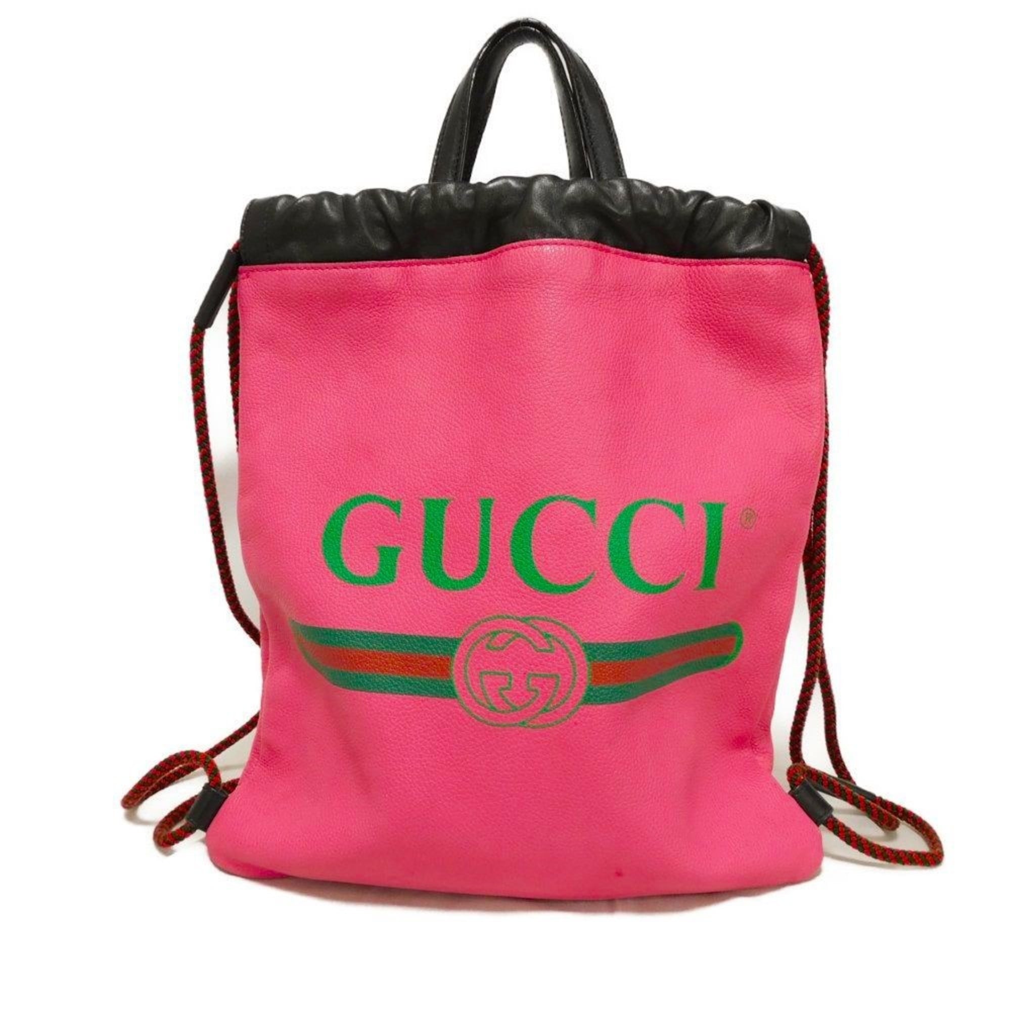 Gucci Pink Leather Backpack (Pre-Owned)