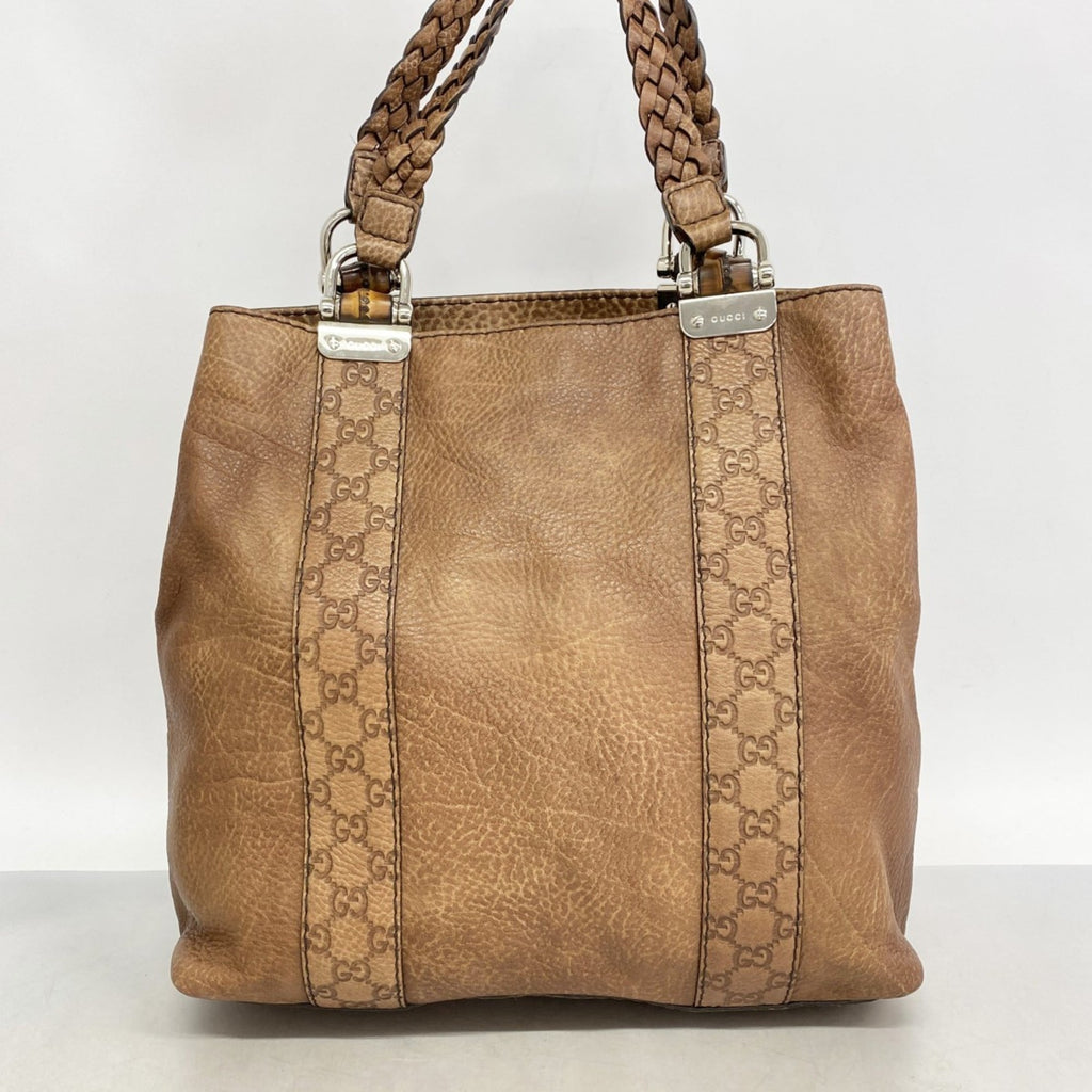 Gucci Brown Leather Tote Bag (Pre-Owned)