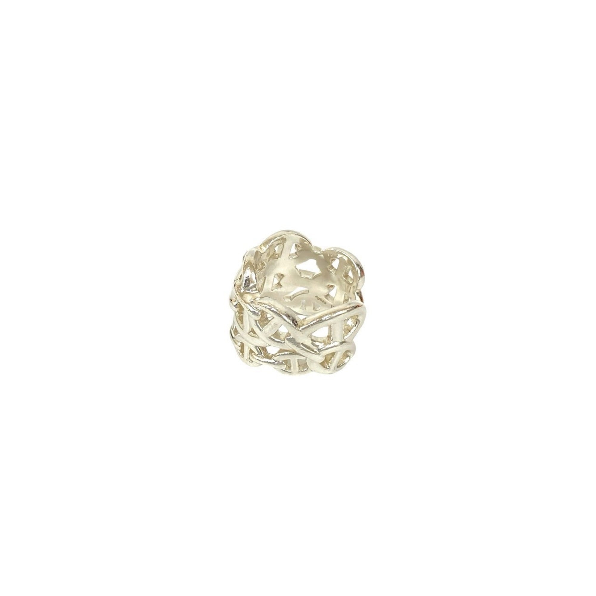 Hermes Silver Silver 925 Band Ring (Pre-Owned)