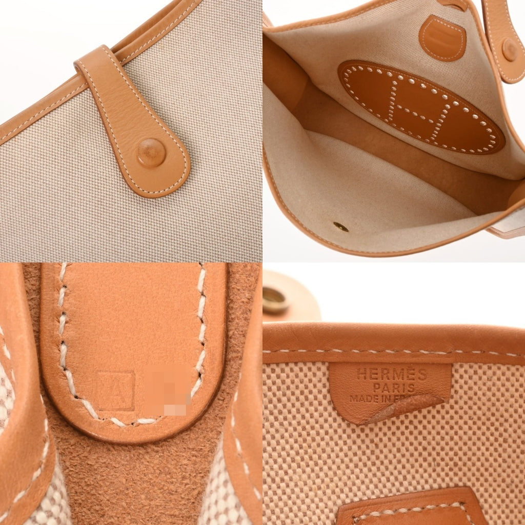 Hermes Natural Toile H Chamonix Leather Shoulder Bag (Pre-Owned)