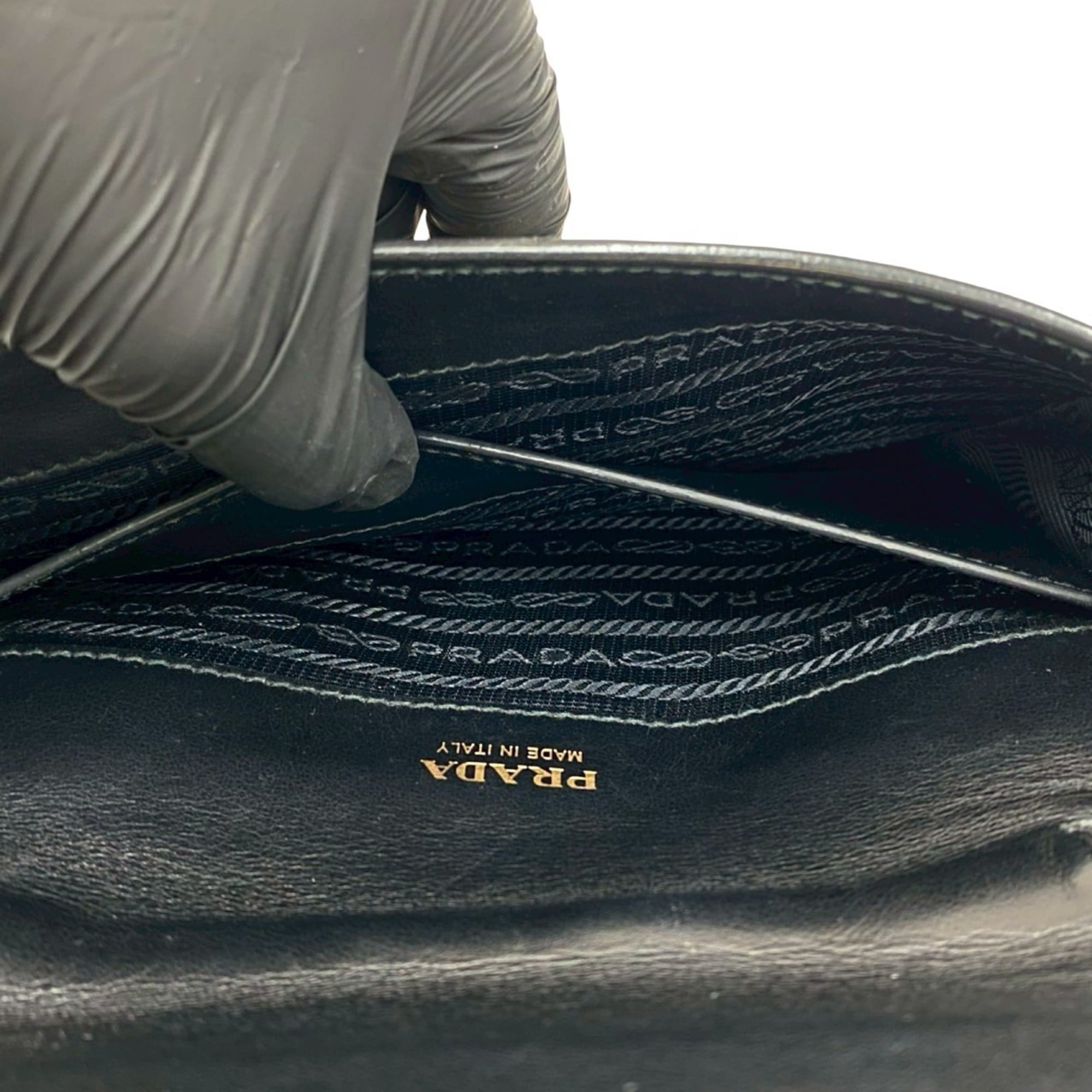 Prada Black Leather Fanny Pack Pochette Pouch Shoulder Bag (Pre-Owned)