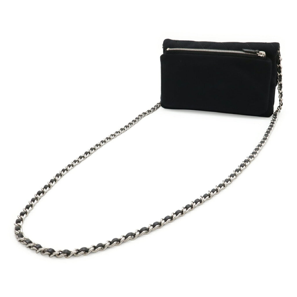 Chanel Black Cotton Pochette Shoulder Bag (Pre-Owned)
