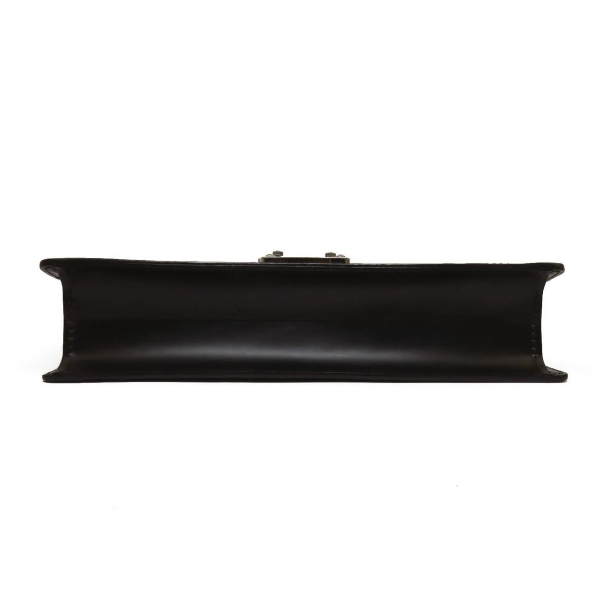 Louis Vuitton Noir Leather Clutch Bag Pochette (Pre-Owned)