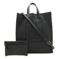 Fendi Black Leather Pouch Shoulder Bag Tote Bag (Pre-Owned)