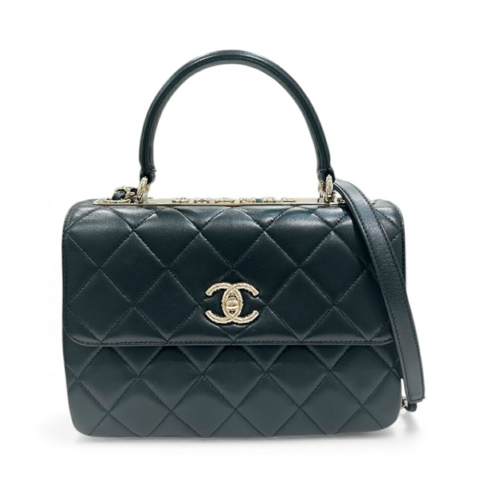 Chanel Black Leather Handbag (Pre-Owned)