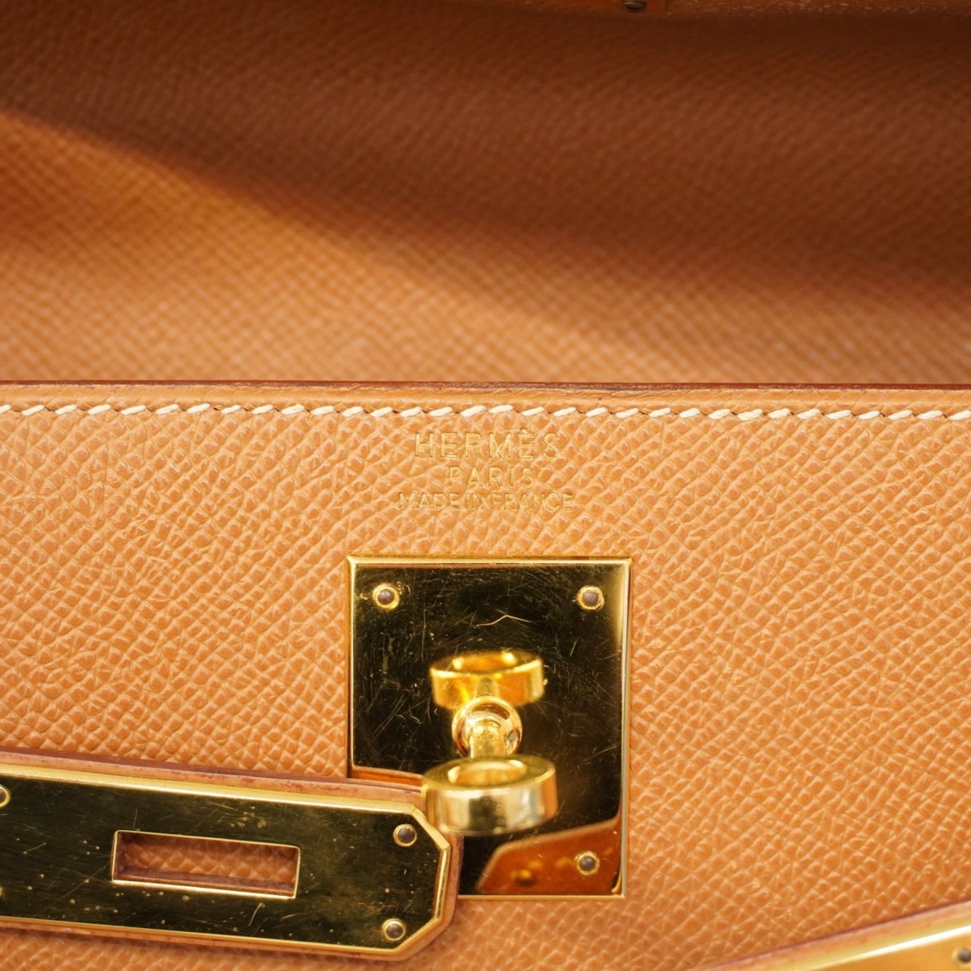 Hermes Gold Courchevel Leather Handbag (Pre-Owned)