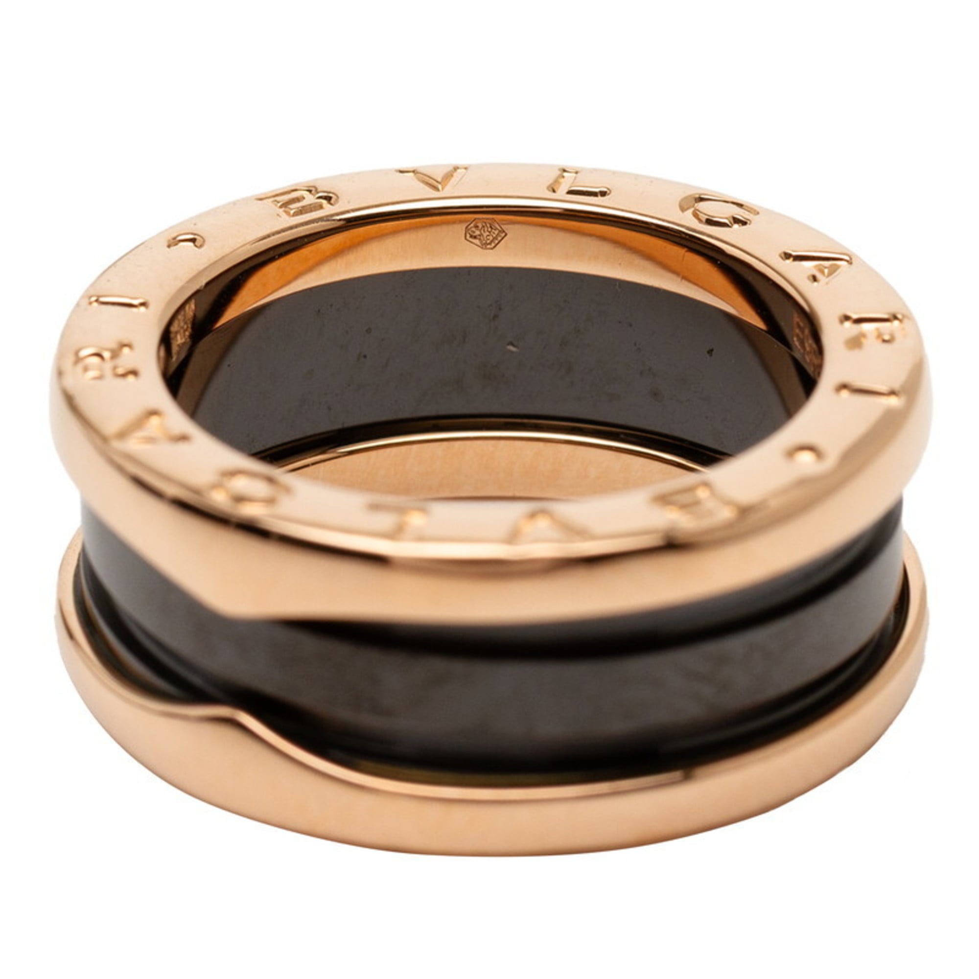 Bvlgari Pink Gold Black Pink Gold (18K) Ceramic Band Ring (Pre-Owned)