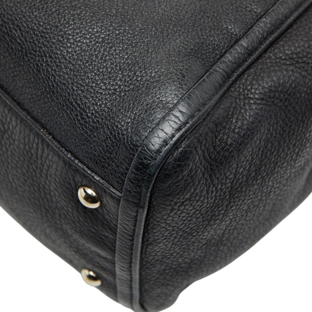Gucci Black Leather Shoulder Bag Tote Bag (Pre-Owned)