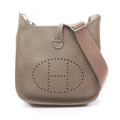 Hermes Etoupe Gray Gray Taurillon Clemence Leather Shoulder Bag (Pre-Owned)