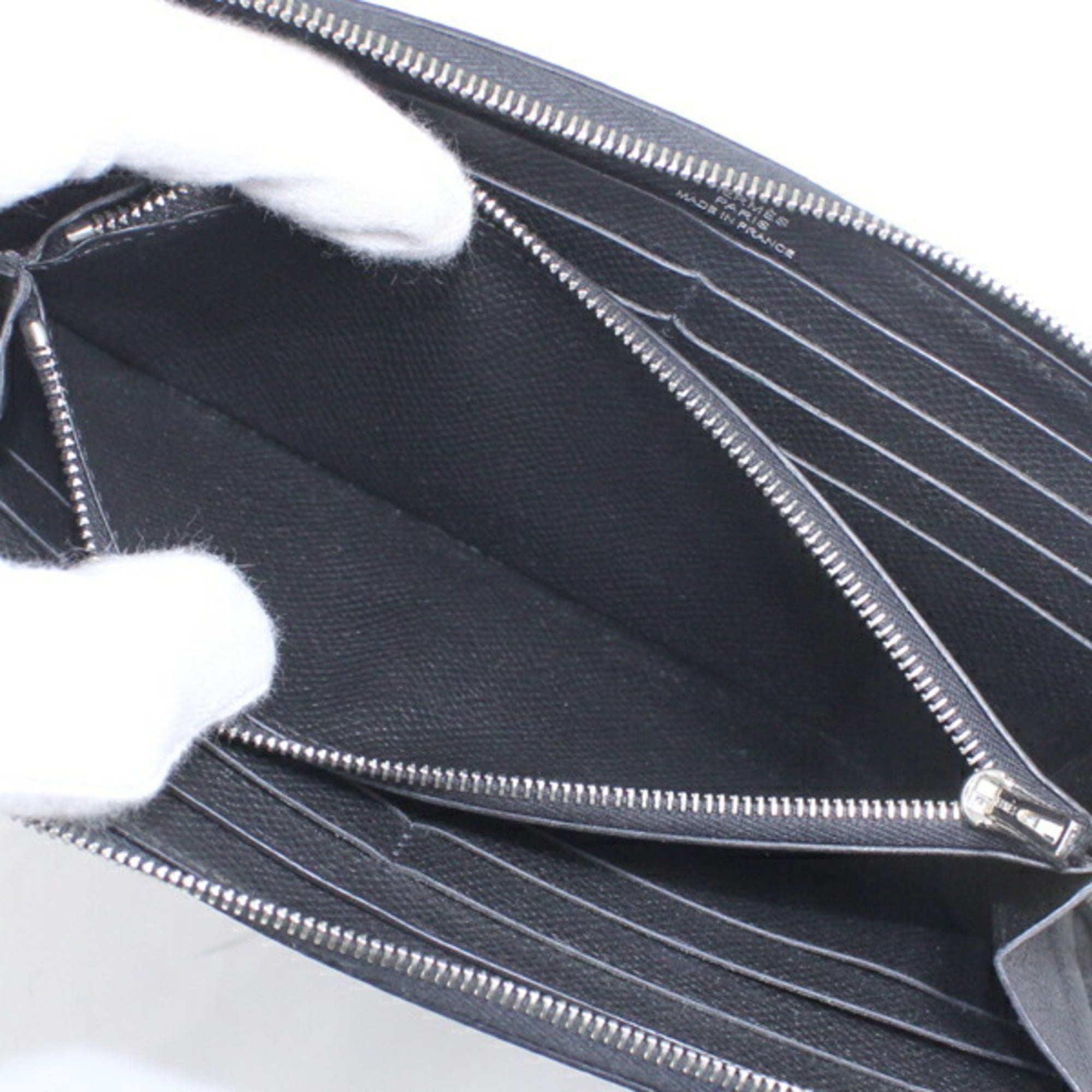 Hermes Black Epsom Leather Long Wallet (Bi-Fold) (Pre-Owned)