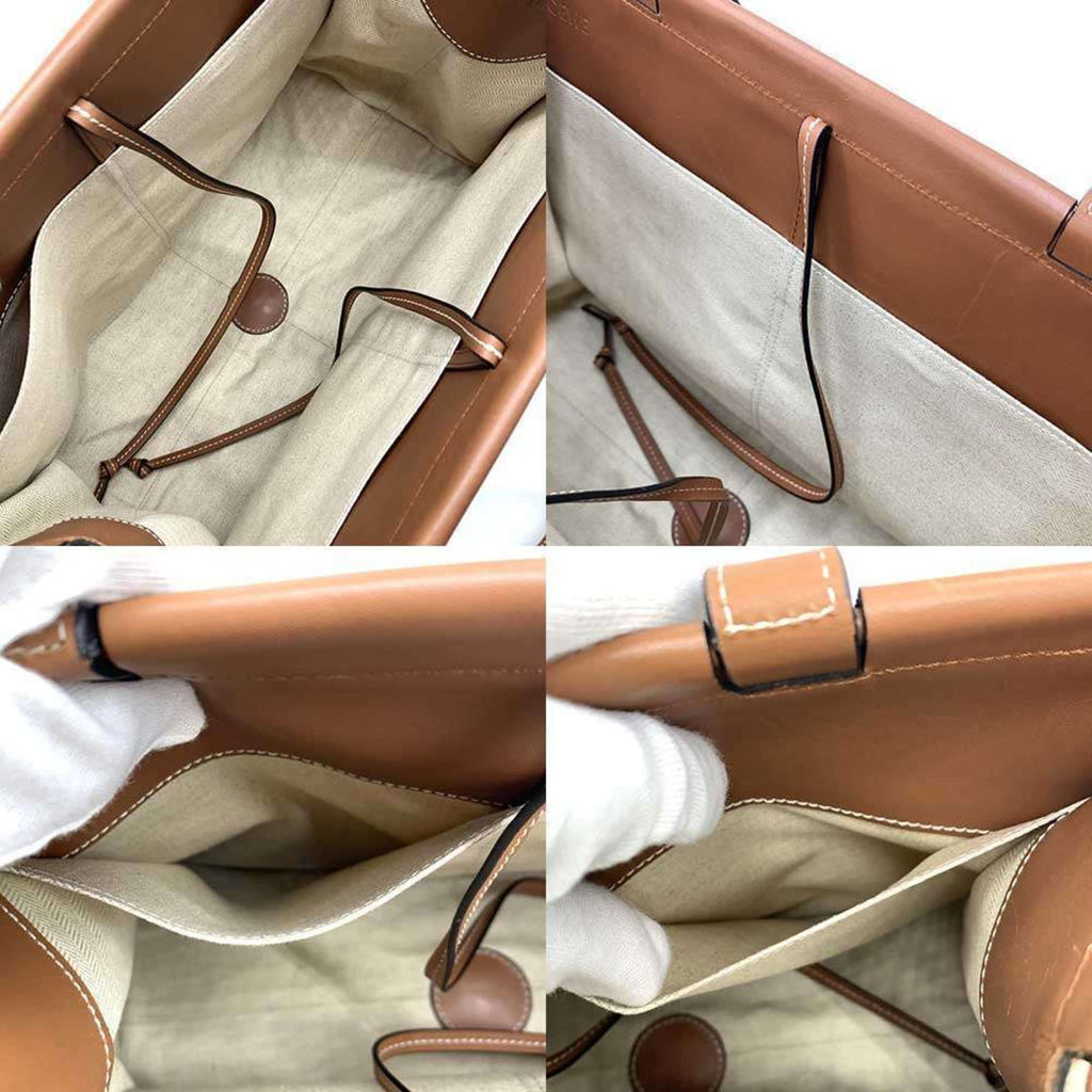 Loewe Brown Canvas Leather Shoulder Bag (Pre-Owned)