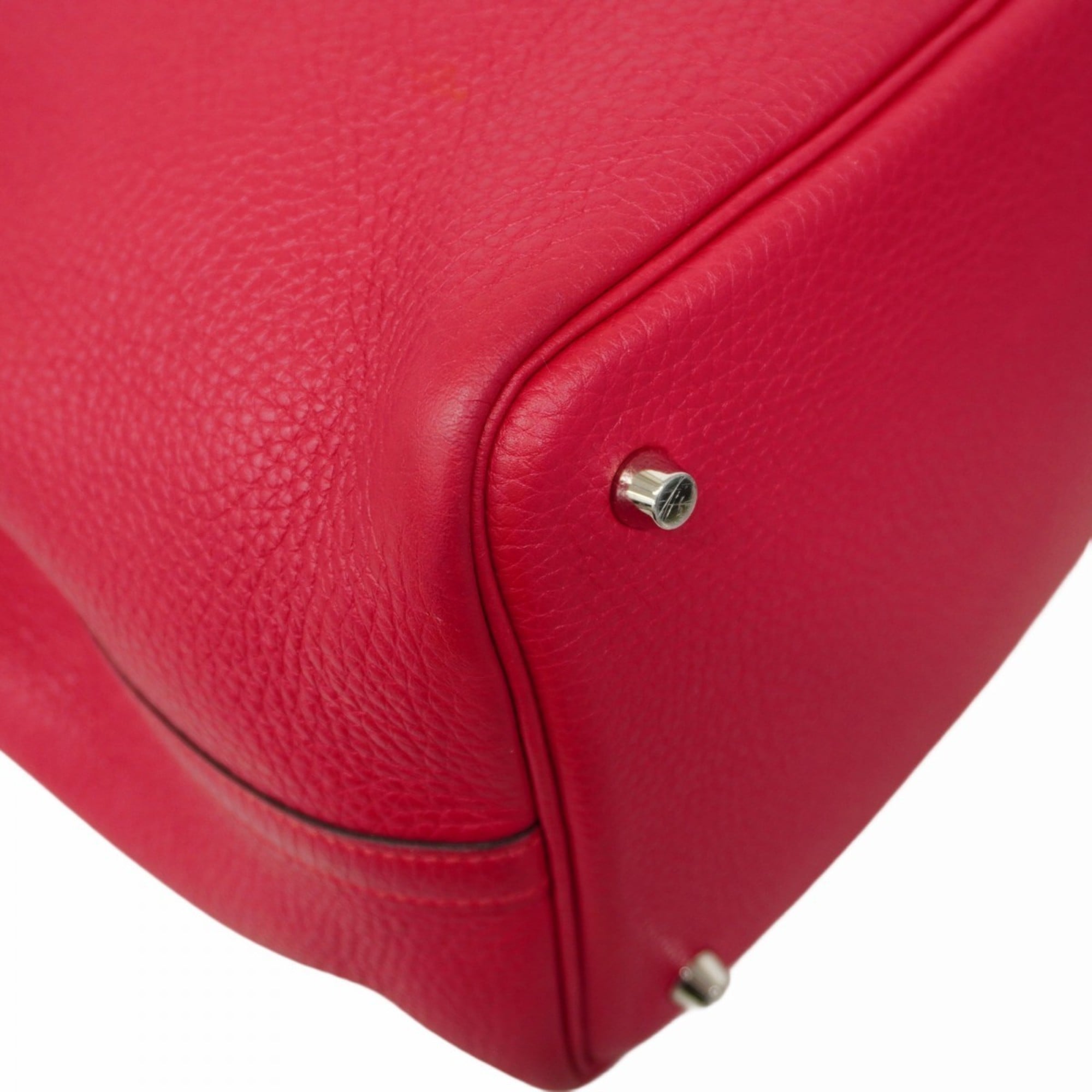 Hermes Silver Taurillon Clemence Leather Handbag (Pre-Owned)