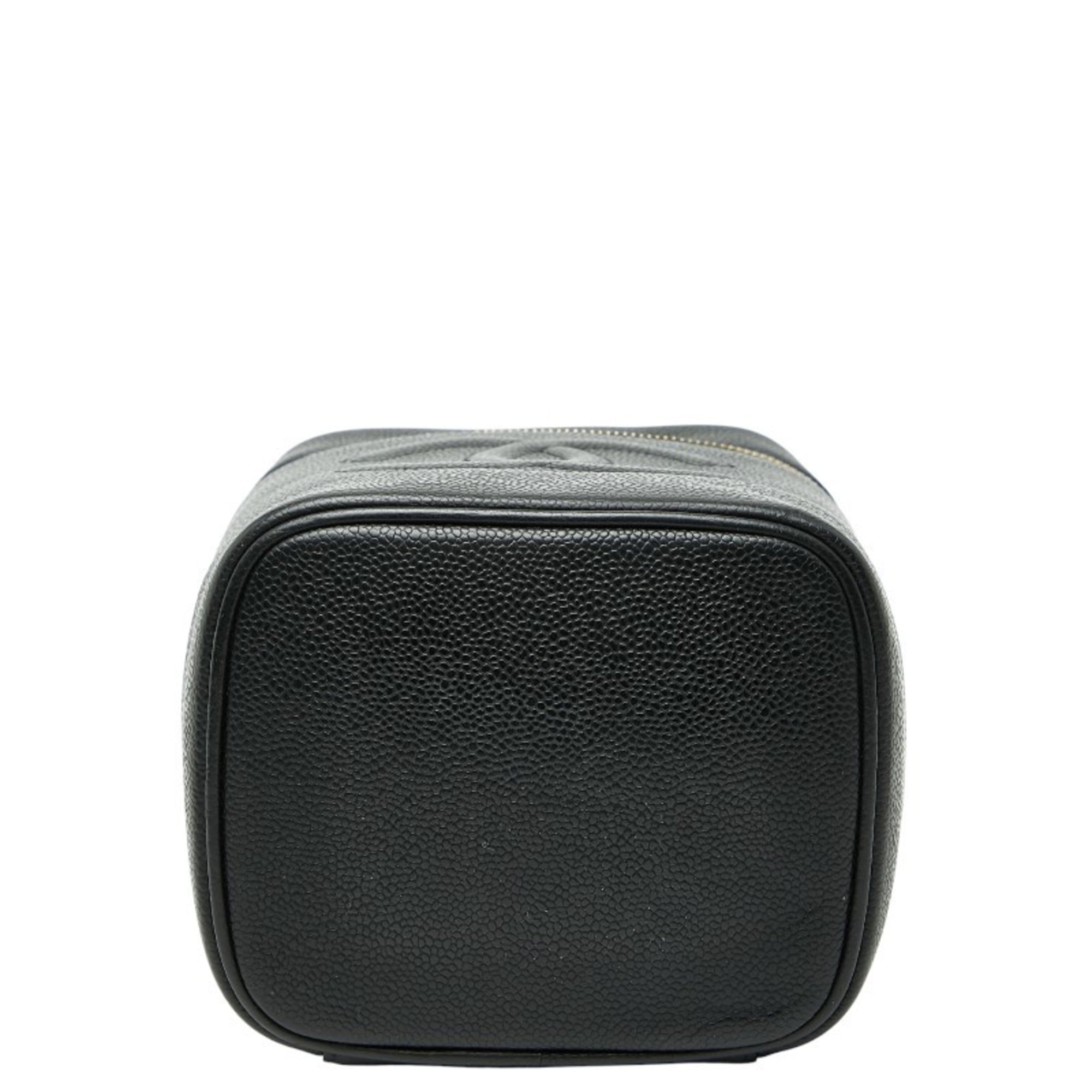 Chanel Black Grained Calfskin Handbag Vanity Bag (Pre-Owned)