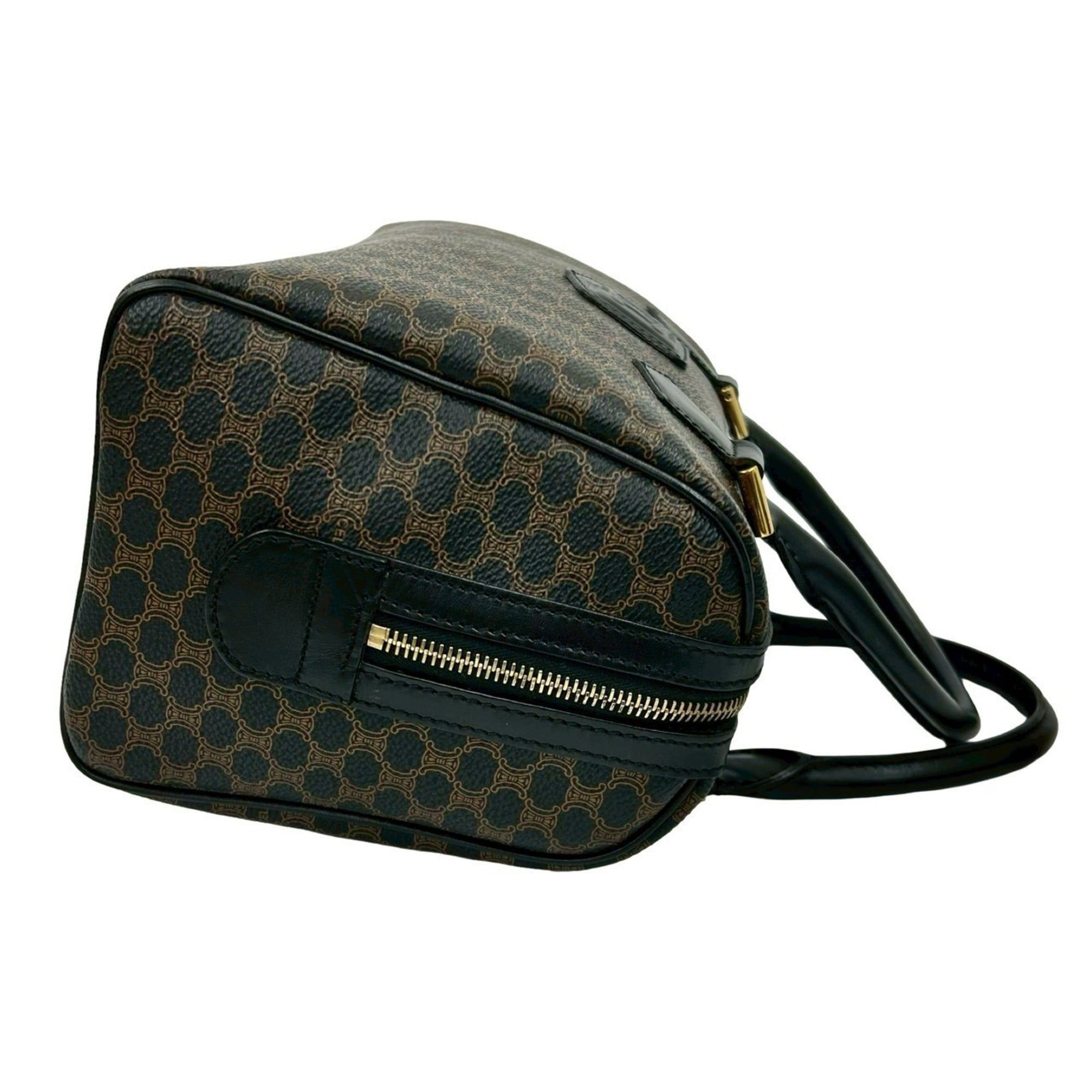 Celine Black Brown Leather Pvc Boston Bag Handbag (Pre-Owned)