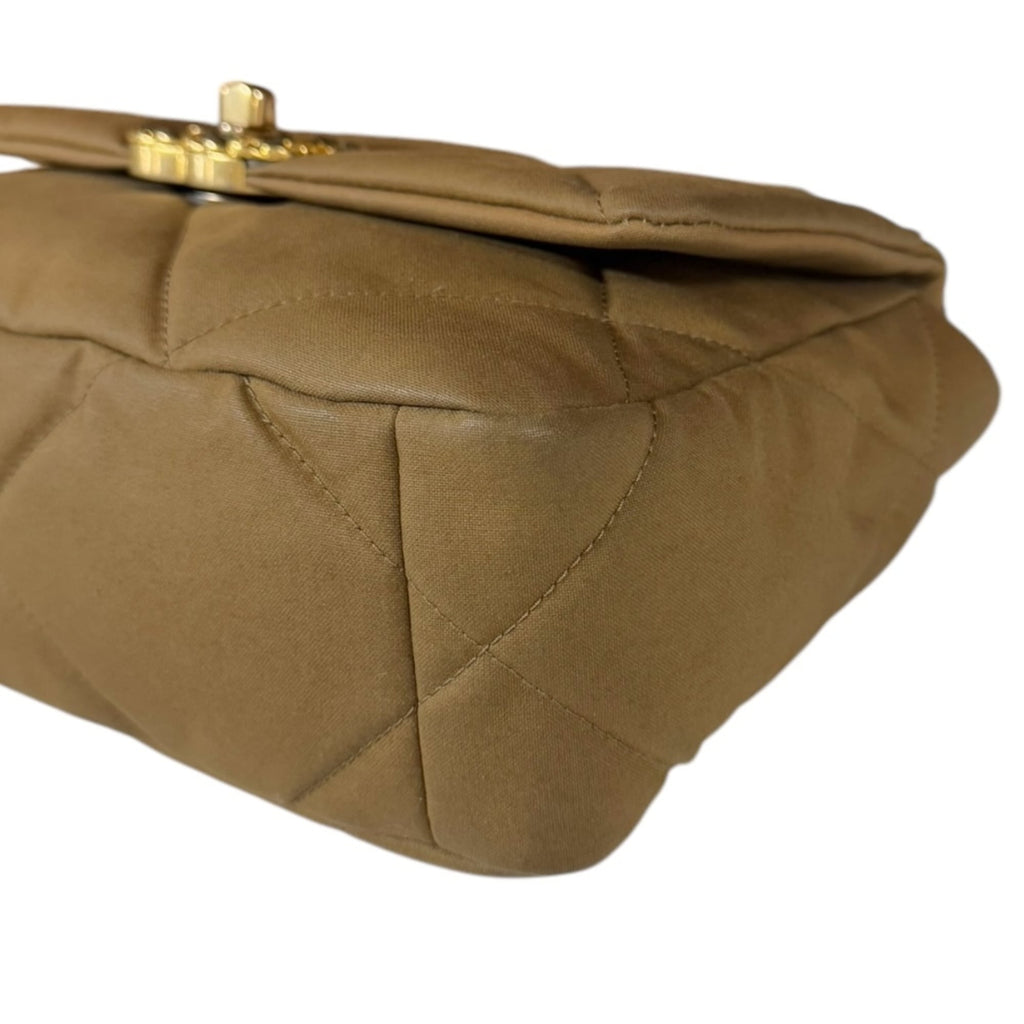 Chanel Brown Cotton Canvas Shoulder Bag (Pre-Owned)