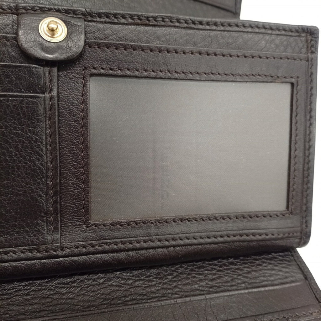 Fendi Black Brown Canvas Leather Wallet (Tri-Fold) (Pre-Owned)