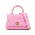 Chanel Pink Grained Calfskin Handbag Shoulder Bag (Pre-Owned)