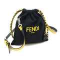 Fendi Black Yellow Nylon Canvas Leather Shoulder Bag (Pre-Owned)