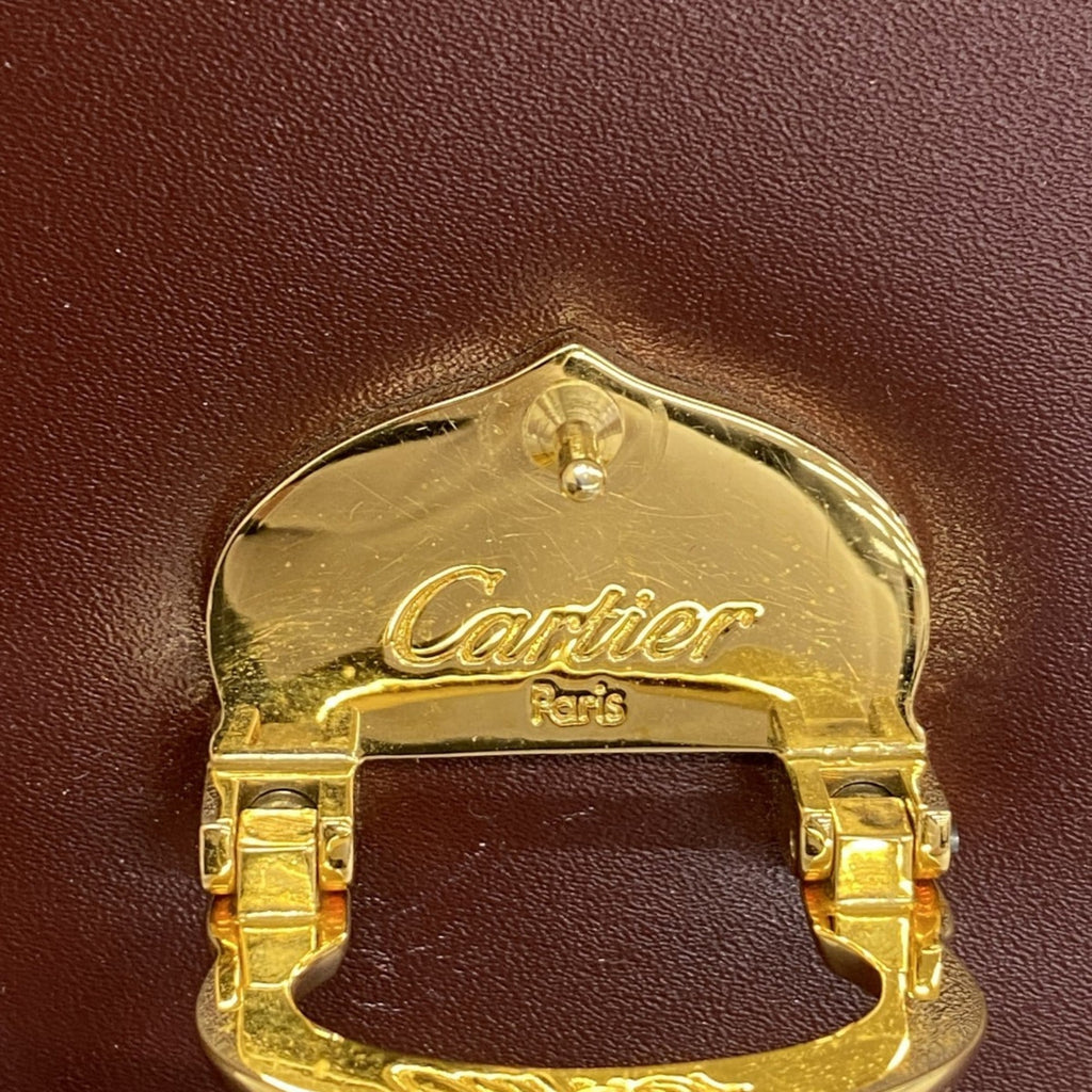 Cartier Bordeaux Leather Handbag (Pre-Owned)