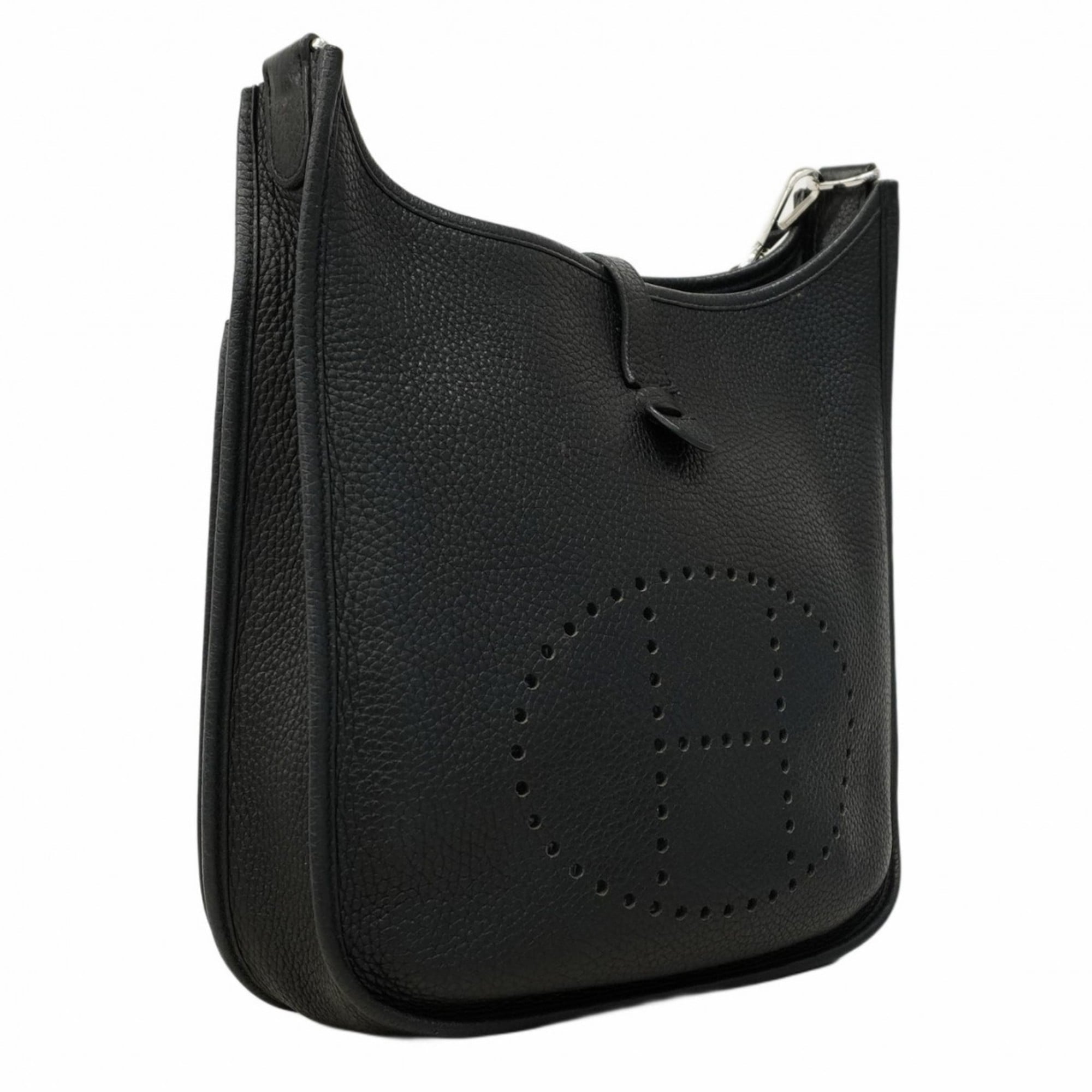 Hermes Black Taurillon Clemence Leather Shoulder Bag (Pre-Owned)