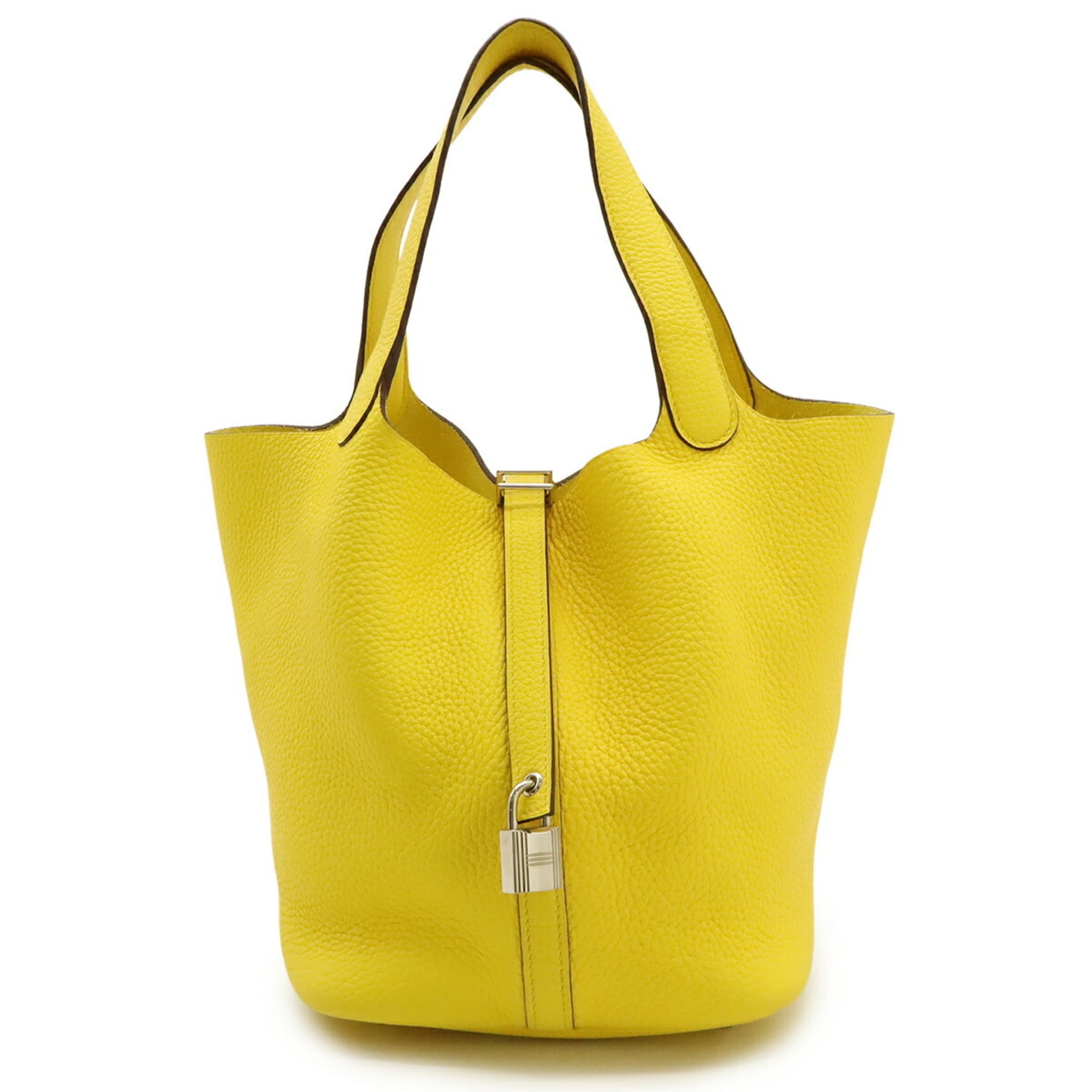 Hermes Picotin Lime Taurillon Clemence Leather Handbag Tote Bag (Pre-Owned)
