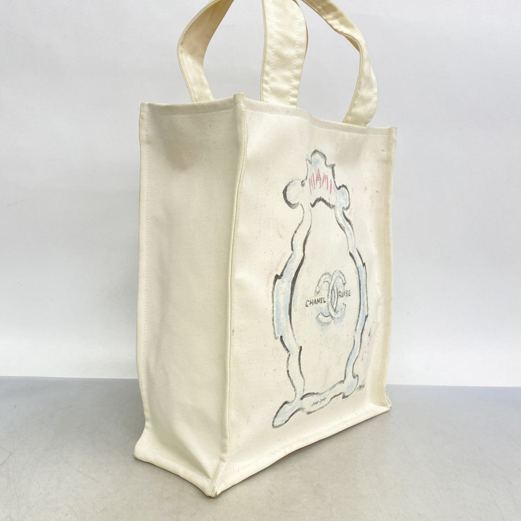 Chanel Ivory Canvas Tote Bag (Pre-Owned)