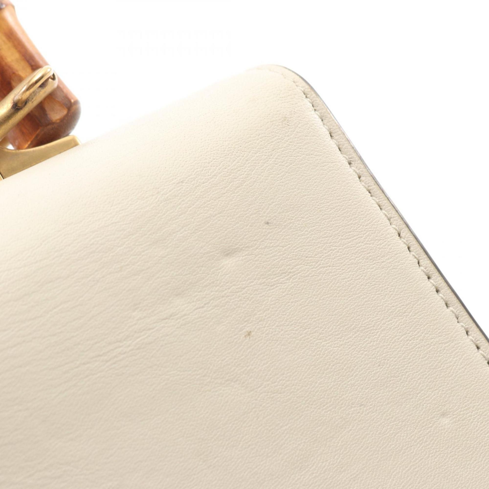 Gucci Ivory Navy Red Color Leather Handbag (Pre-Owned)