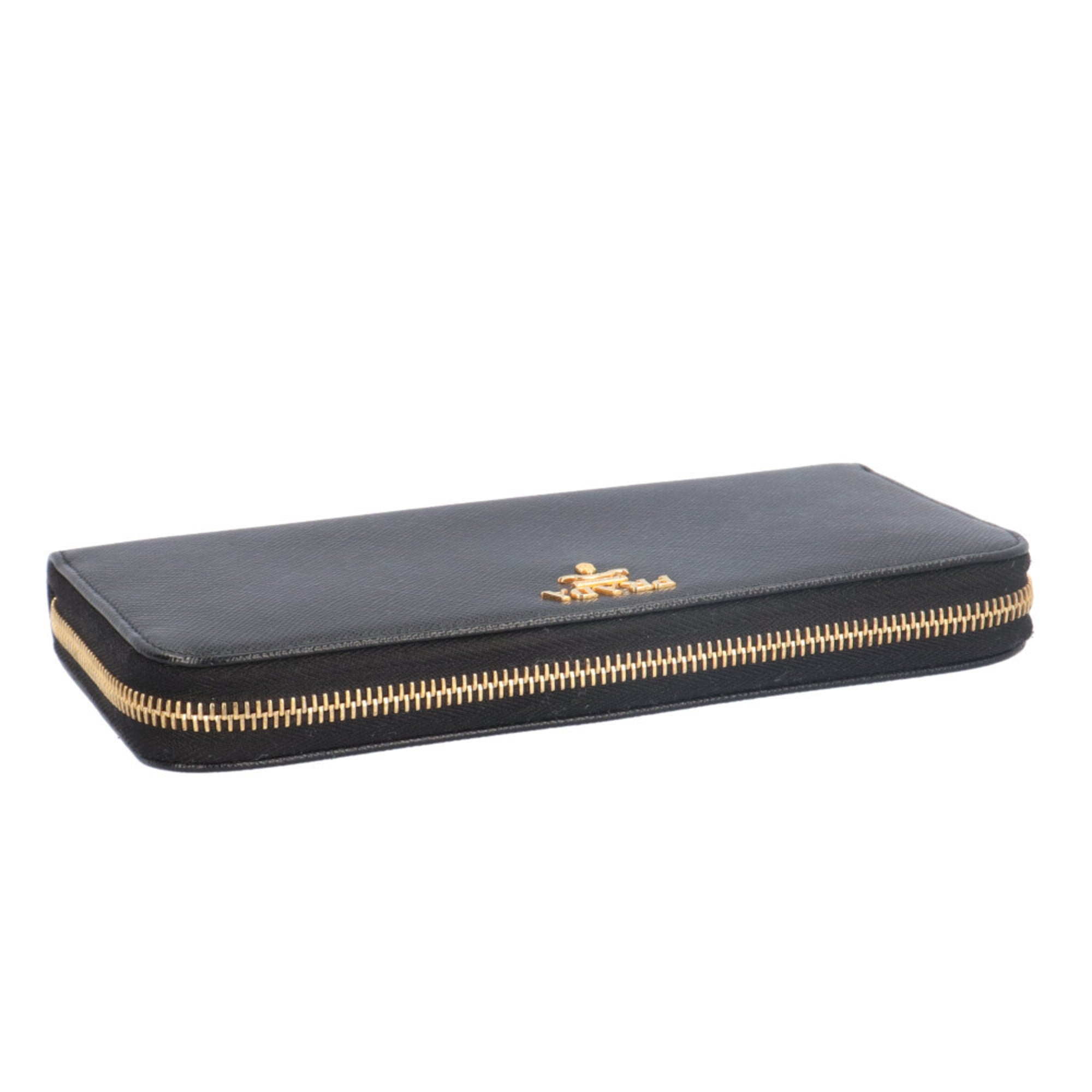 Prada Black Leather Long Wallet (Bi-Fold) (Pre-Owned)