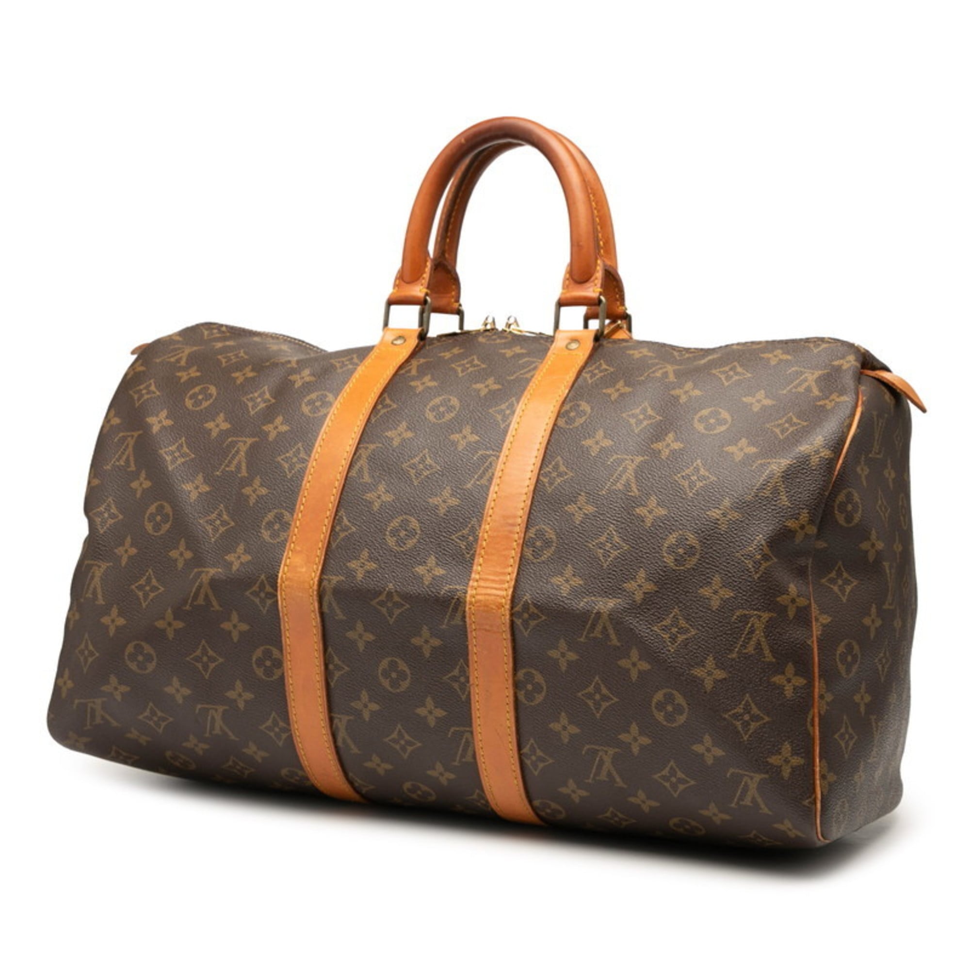 Louis Vuitton Brown Pvc Leather Boston Bag (Pre-Owned)