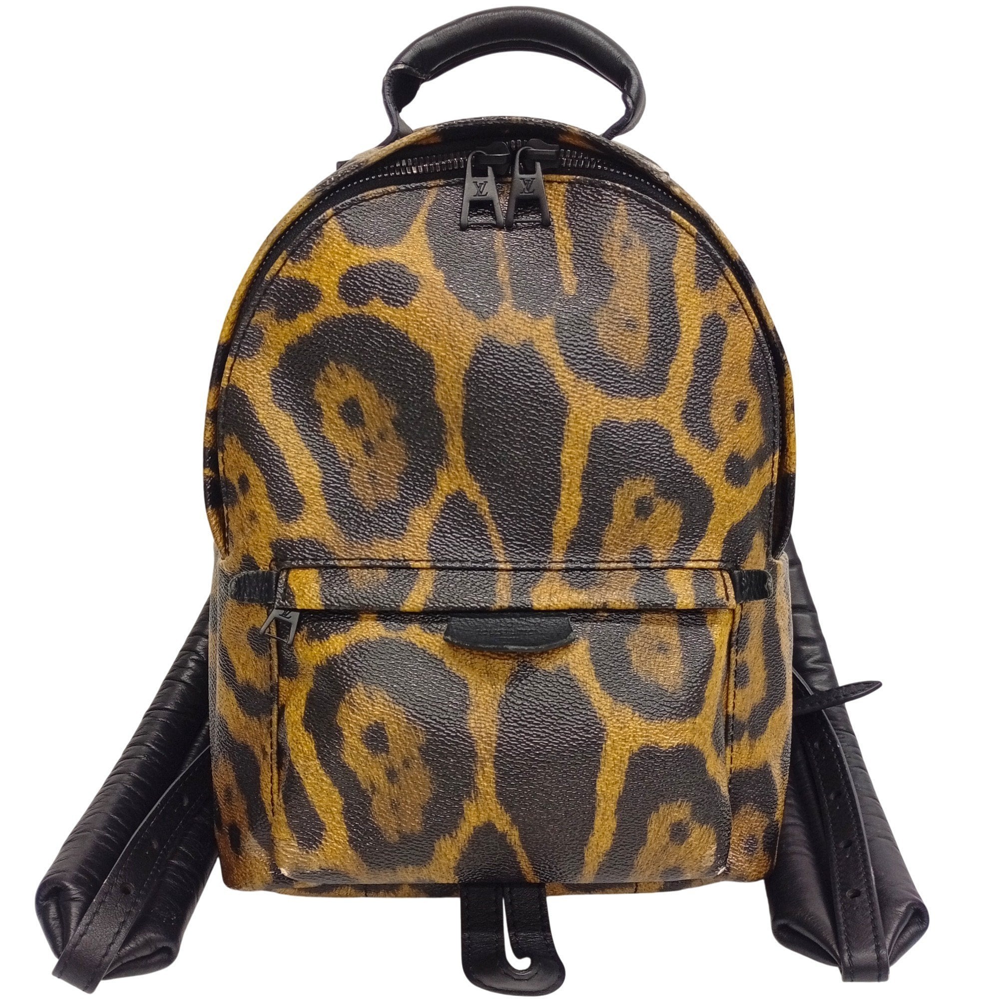 Louis Vuitton Black Brown Leopard Pvc Coated Canvas Leather Backpack (Pre-Owned)