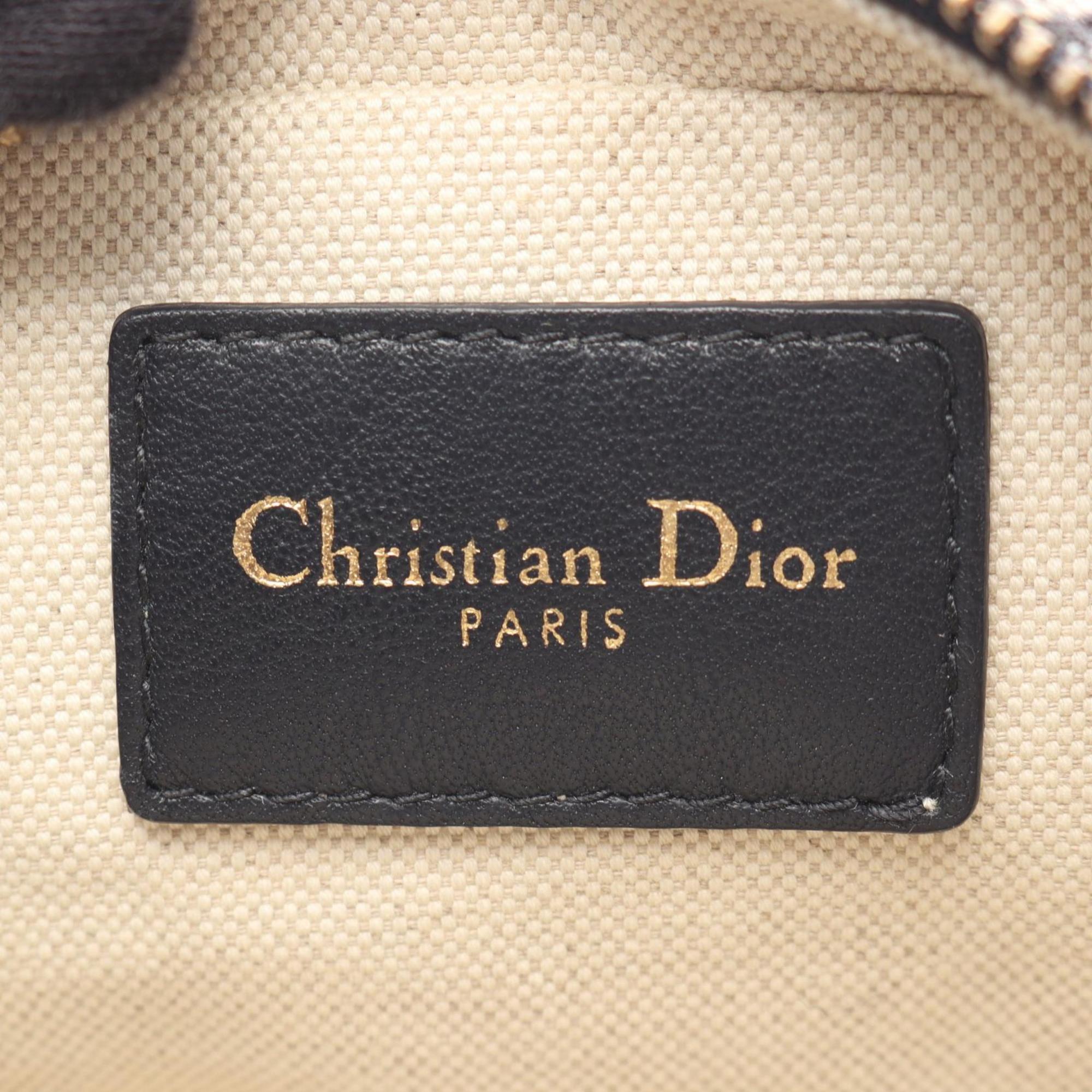 Christian Dior Beige Navy Canvas Leather Fanny Pack (Pre-Owned)