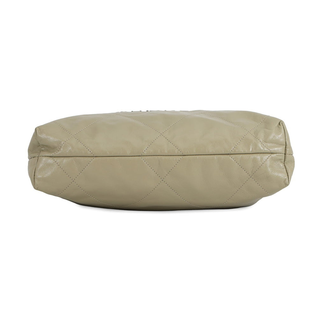 Chanel Khaki Leather Handbag Pouch (Pre-Owned)
