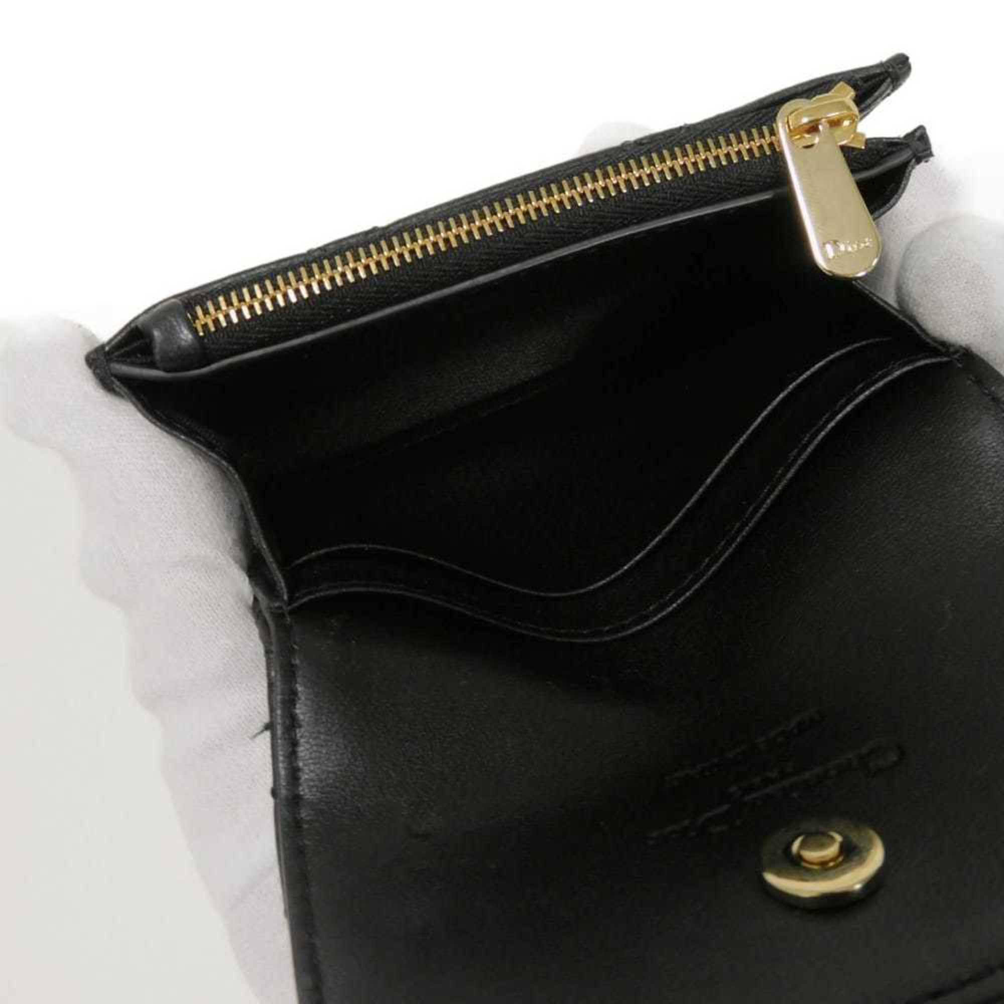 Christian Dior Black Leather Wallet (Bi-Fold) (Pre-Owned)