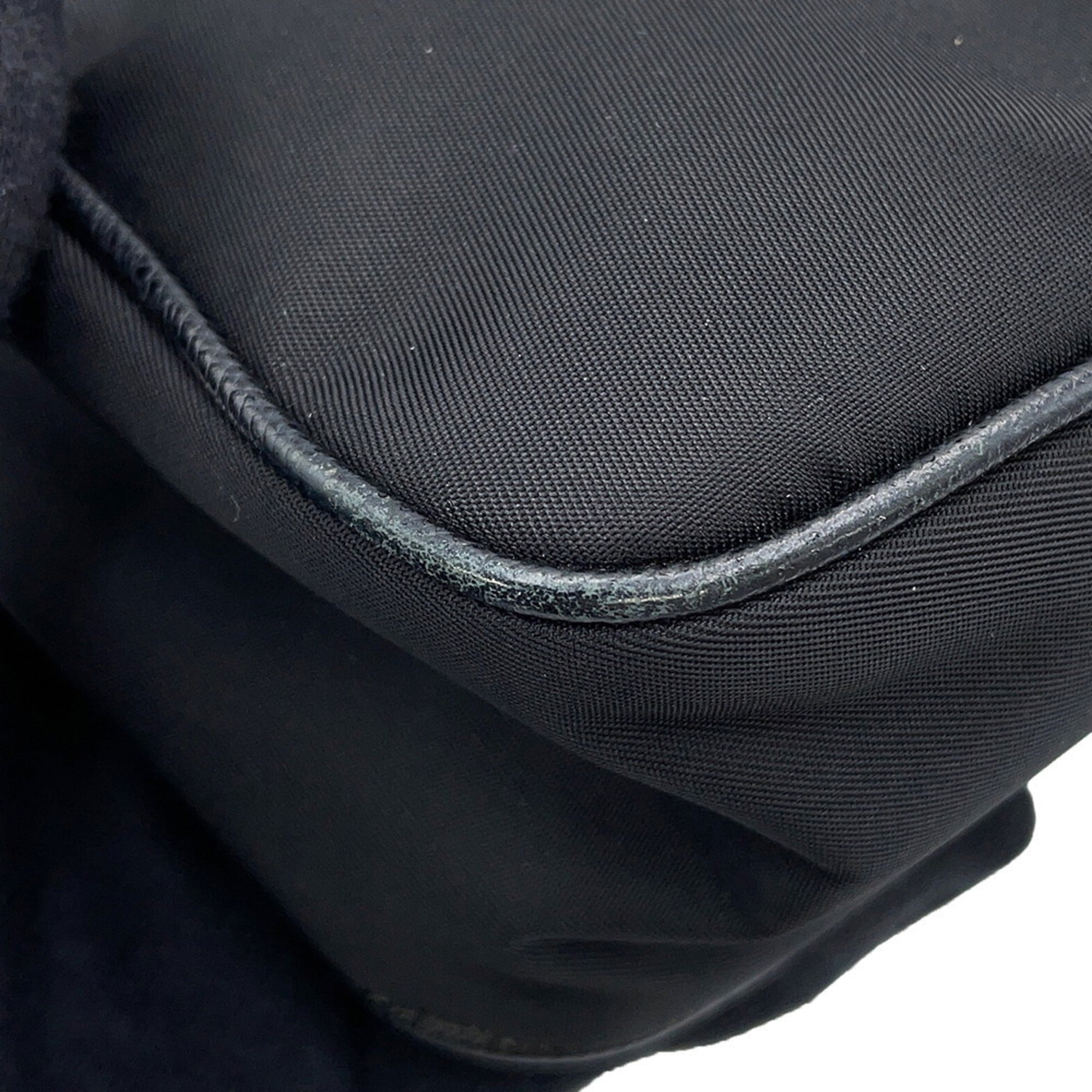 Prada Black Nylon Leather Shoulder Bag (Pre-Owned)
