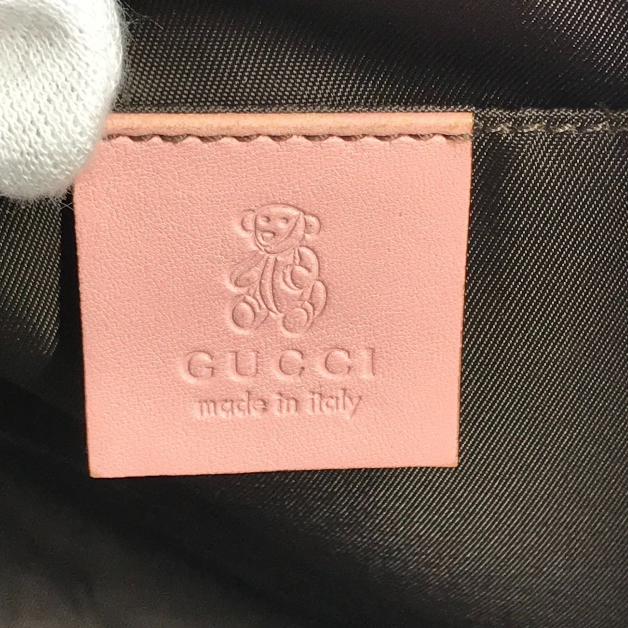 Gucci Beige Pink Gg Canvas Leather Handbag Tote Bag (Pre-Owned)