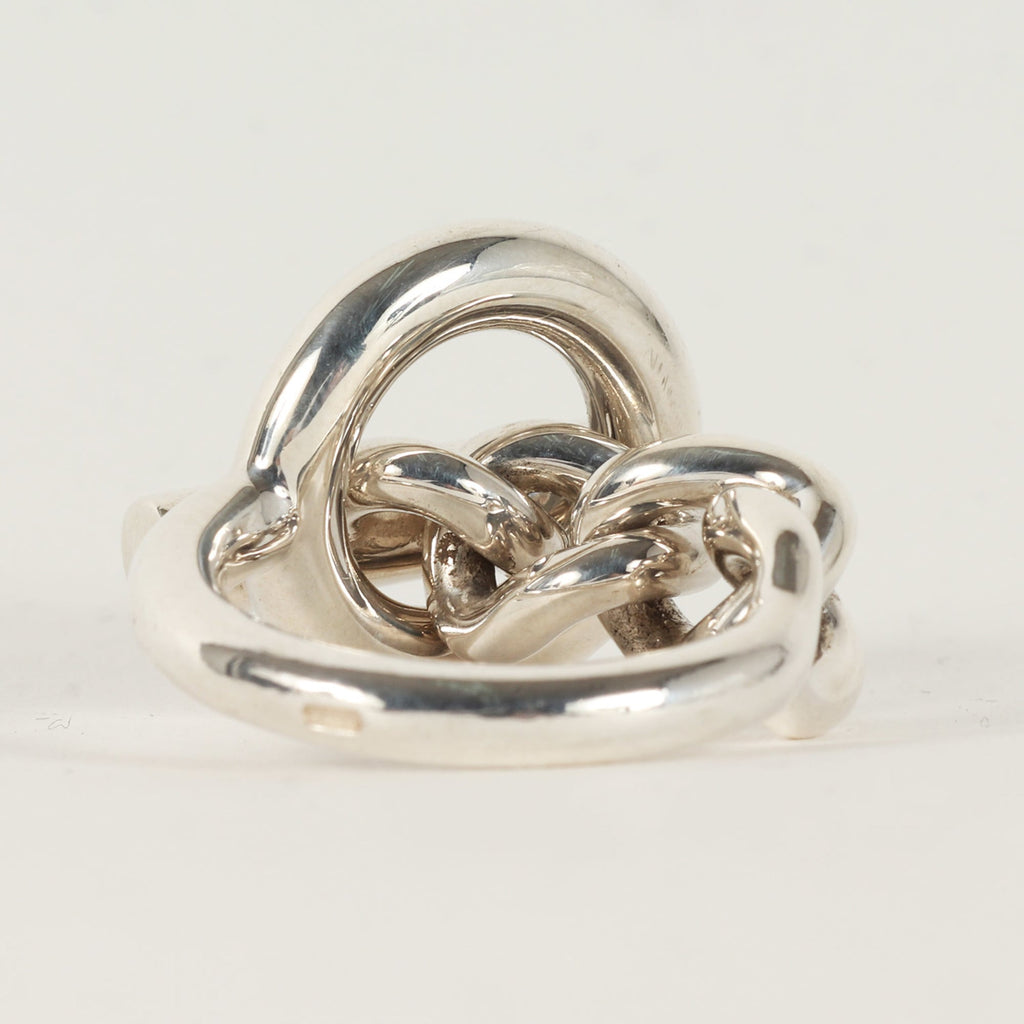 Hermes Silver Silver 925 Band Ring (Pre-Owned)