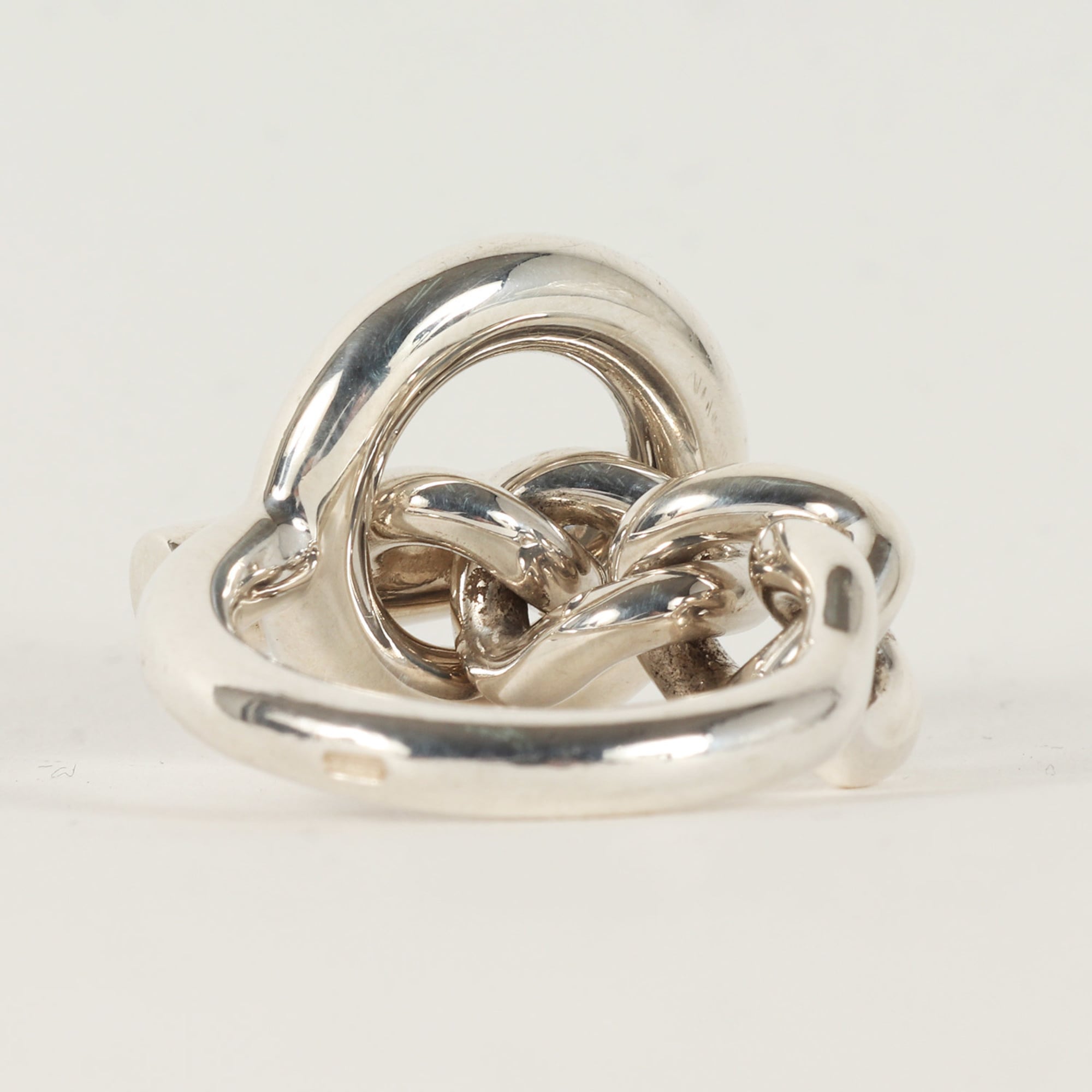 Hermes Silver Silver 925 Band Ring (Pre-Owned)