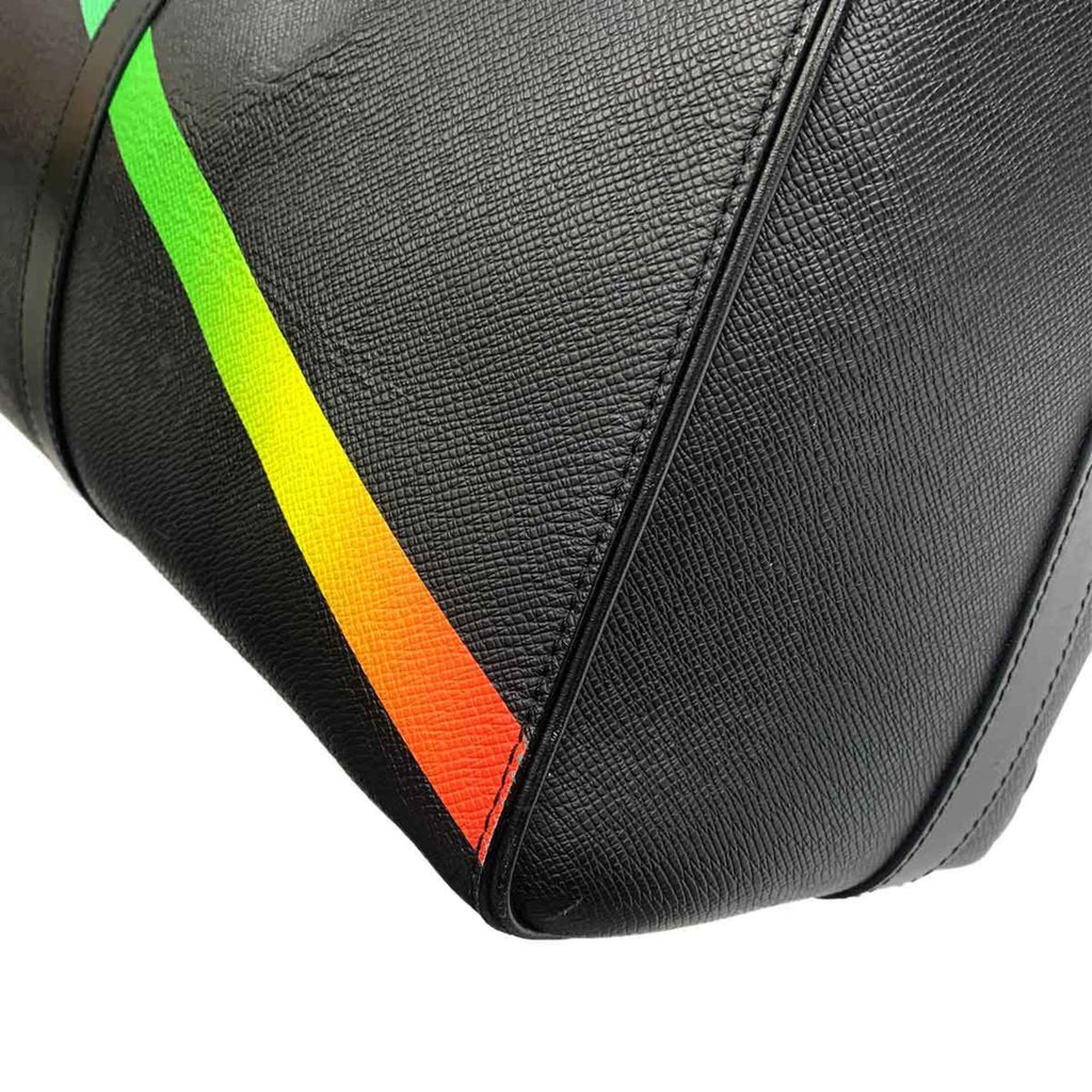 Louis Vuitton Black Multi-Color Taiga Leather Boston Bag Shoulder Bag (Pre-Owned)