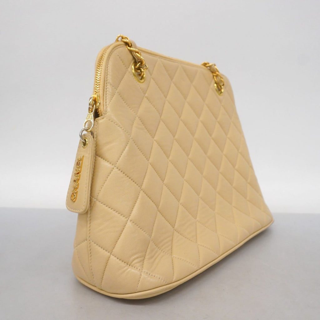 Chanel Beige Leather Shoulder Bag (Pre-Owned)