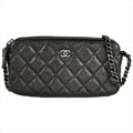 Chanel Matelasse Black Grained Calfskin Shoulder Bag (Pre-Owned)