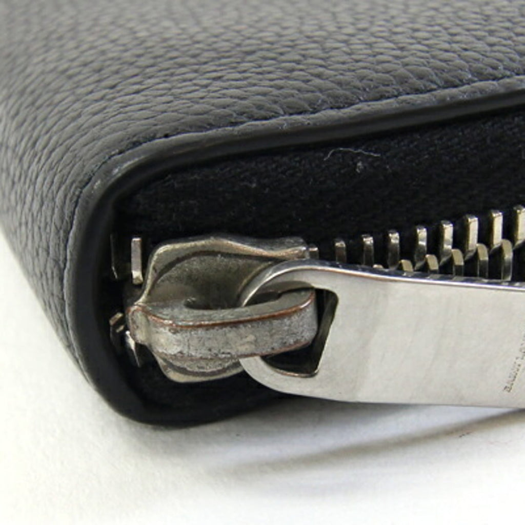 Saint Laurent Black Leather Long Wallet (Bi-Fold) (Pre-Owned)