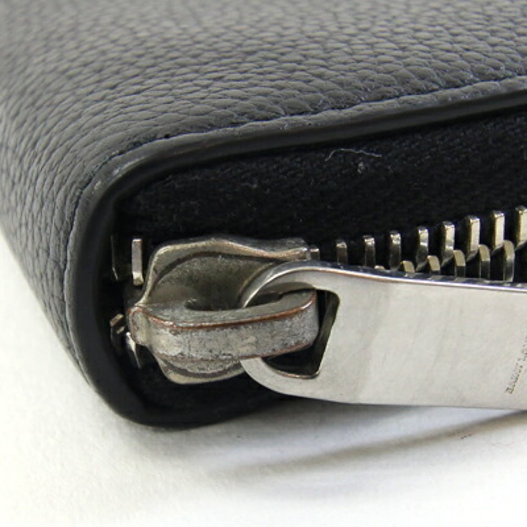 Saint Laurent Black Leather Long Wallet (Bi-Fold) (Pre-Owned)
