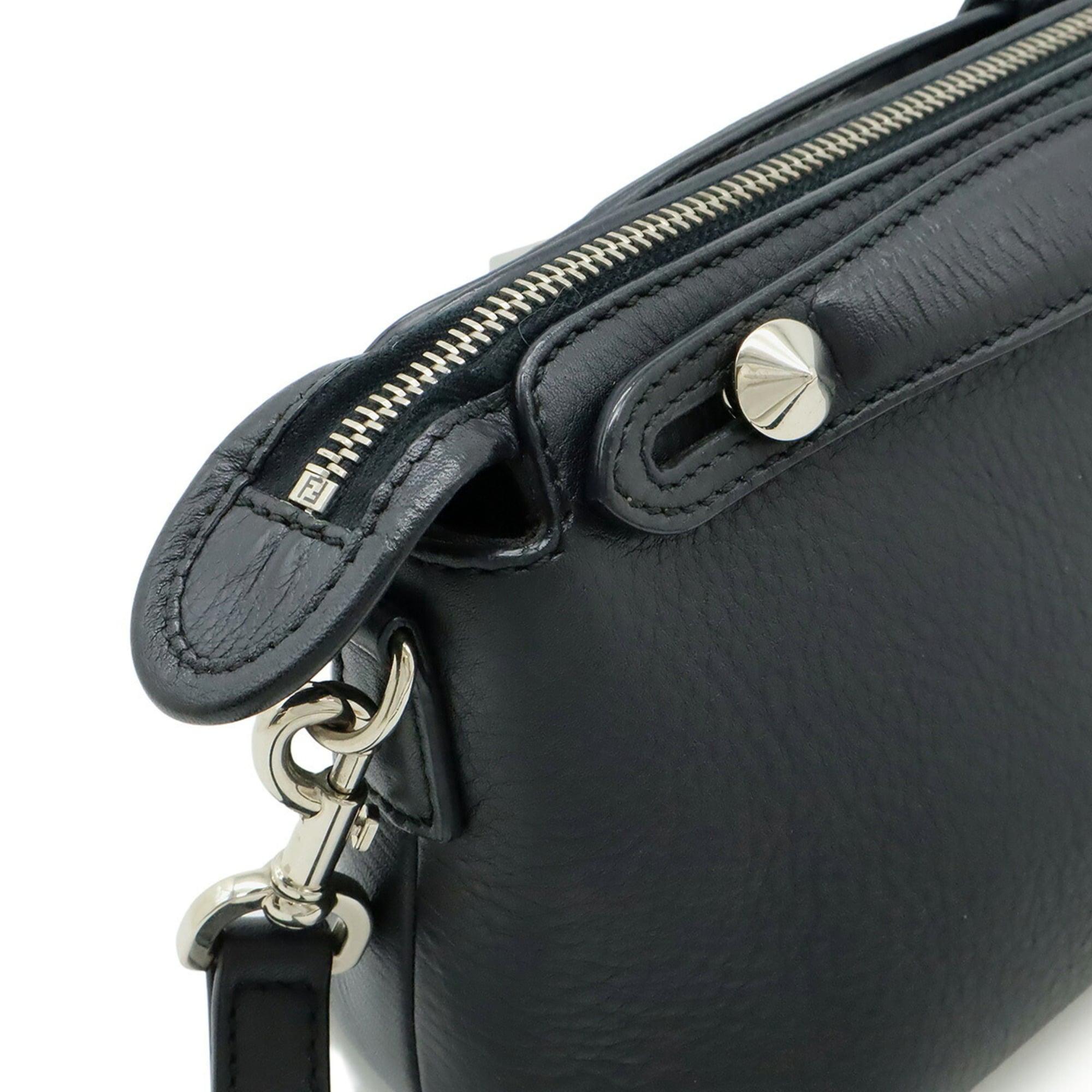 Fendi By The Way Black Leather Handbag Shoulder Bag (Pre-Owned)