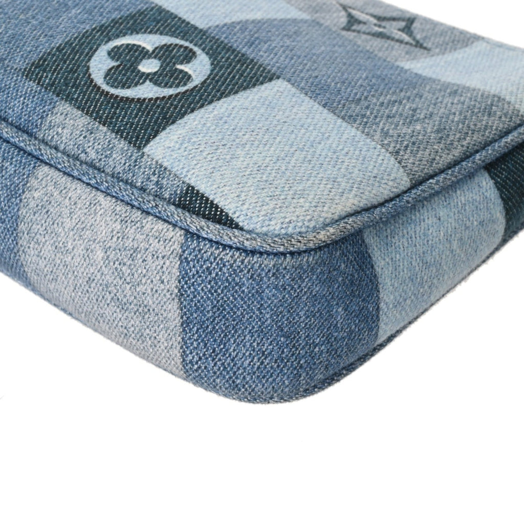 Louis Vuitton Blue Monogram Denim Pochette Shoulder Bag (Pre-Owned)