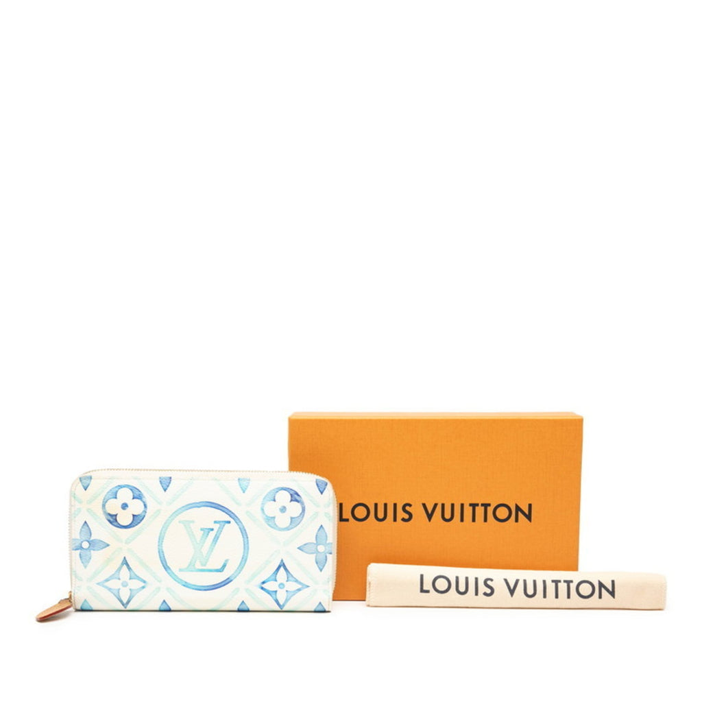 Louis Vuitton Blue White Pvc Long Wallet (Bi-Fold) (Pre-Owned)