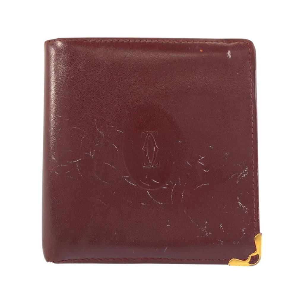 Cartier Bordeaux Leather Wallet (Bi-Fold) (Pre-Owned)