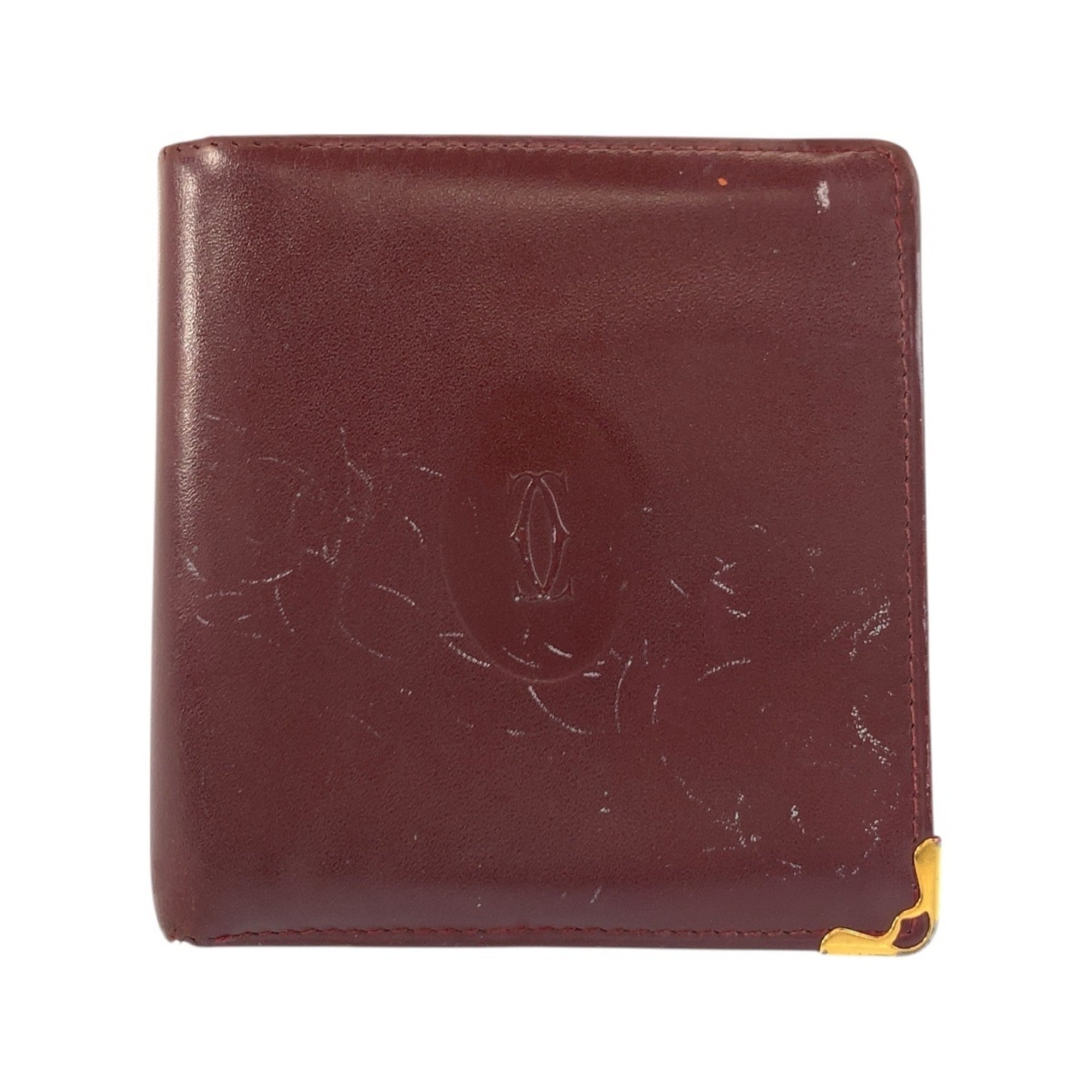 Cartier Bordeaux Leather Wallet (Bi-Fold) (Pre-Owned)