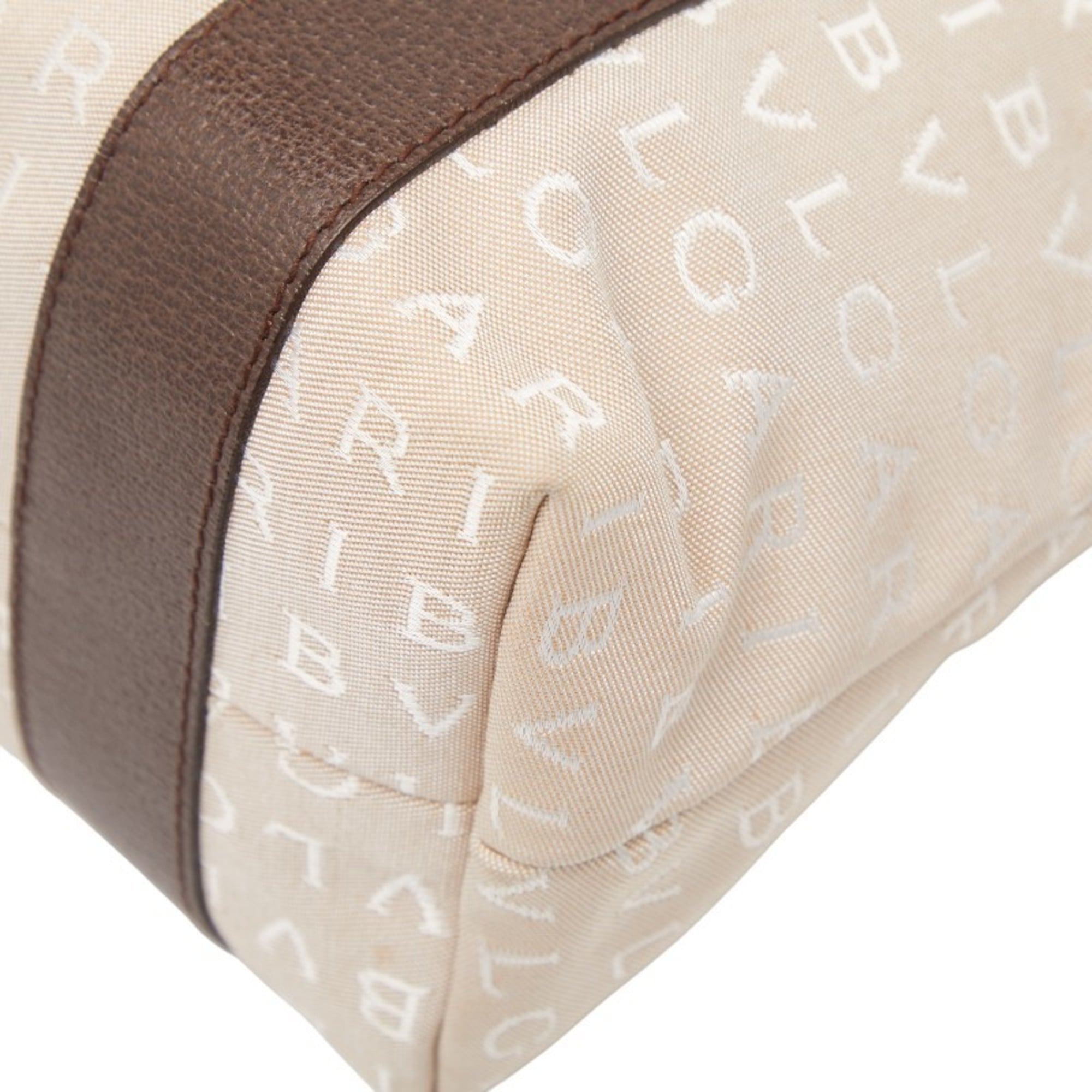 Bvlgari Beige Brown Canvas Leather Tote Bag (Pre-Owned)