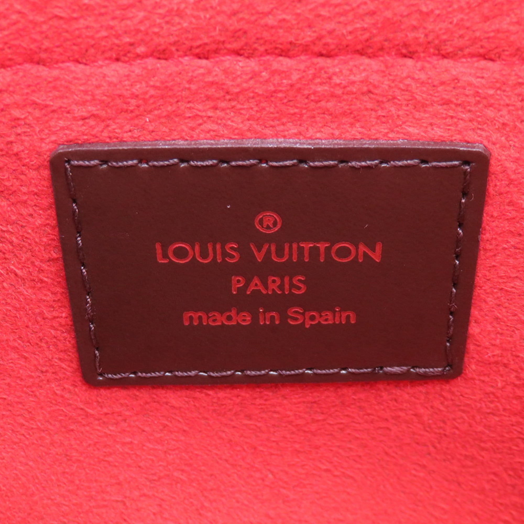 Louis Vuitton Damier Damier Canvas Ebene Red Color Handbag (Pre-Owned)